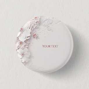 Ivoor Blush Roze Bloemen Button