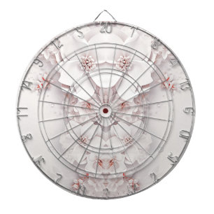 Ivoor Blush Roze Bloemen Dartboard Dartbord