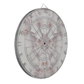 Ivoor Blush Roze Bloemen Dartboard Dartbord (Voorkant Links)
