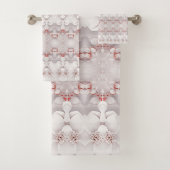 Ivoor Blush Roze Bloemen Handdoek Set (Insitu)