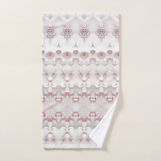 Ivoor Blush Roze Bloemen Handdoek Set (Handdoek)