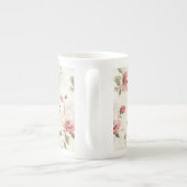 Ivoor Blush Roze Rozen Bloem  Porselein Kop (Achterkant)