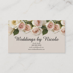 Ivoor & Blush Rozen Wedding Planner Evenementenpla Visitekaartje