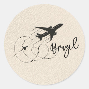 Ivoor Brazilië Paspoort Ronde Sticker