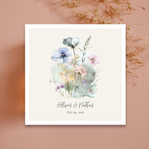 Ivoor Bruiloft Servetten met Blush Waterverf Bloem