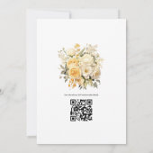 Ivoor, Champagne en witte bloemenbruiloft Kaart (Achterkant)