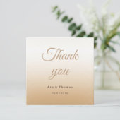 Ivoor Champagne Gradient Wedding Bedankt Card (Staand voorkant)