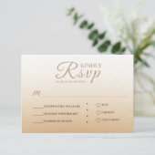 Ivoor Champagne Gradient Wedding RSVP Kaart (Staand voorkant)