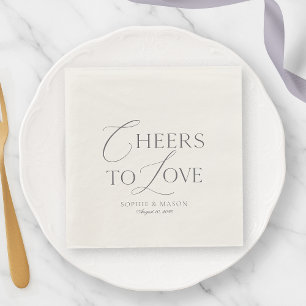 Ivoor 'Cheers to Love' Bruiloft Servet