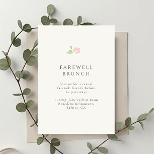 Ivoor Chic Bloemige Trouw Afscheids Brunchkaart RSVP Kaartje