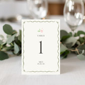Ivoor | Chic Bloemige Trouwtafel Nummerkaart Kaart