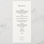 Ivoor | Chic Custom Minimalist Wedding Menu (Voorkant)