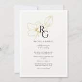 Ivoor | Chic Floral Monogram Trouwen Save The Date (Voorkant)