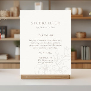 Ivoor Chic Floral Tekst Promotioneel Poster