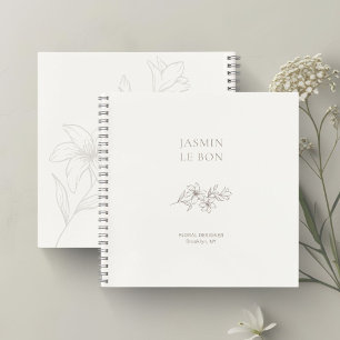 Ivoor Chic Minimalist Floral Notitieboek