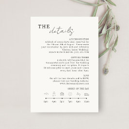 Ivoor | Chic Minimalistische Wedding Details Picto Informatiekaartje