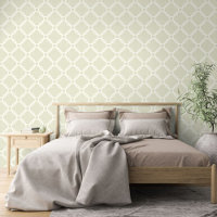 Ivoor Cirkels Art Patroon op Sage Groen Beige