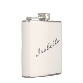 Ivoor Crème Elegante Script Naam Bruiloftsfeest Heupfles (Rechts)