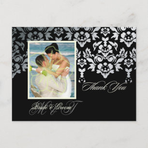 Ivoor Damask Lace Dank u Foto briefkaarten