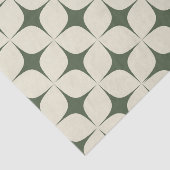 Ivoor Deep Green Mid Century Modern Boho Geometris Tissuepapier (Detail)