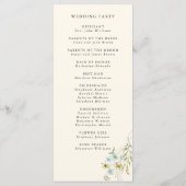 Ivoor Delicate Wildflower Moderne Boho Bruiloft Programma (Achterkant)