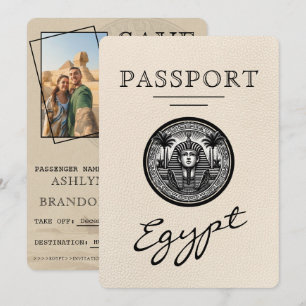 Ivoor Egypte Paspoort Trouwkaart Save the Date