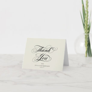 Ivoor Elegant Script Blank Wedding Bedankkaart