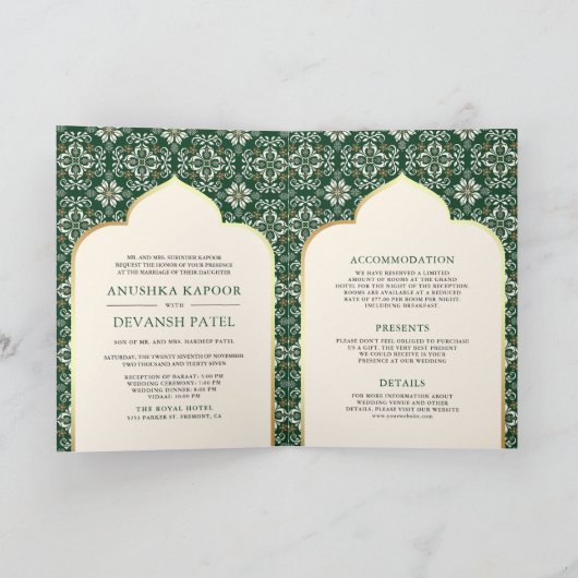 Ivoor Emerald Patroon Alles in een Indiase bruilof (Binnen)