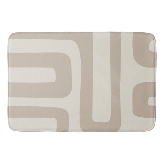 Ivoor en beige Abstracte badmat (Voorkant)