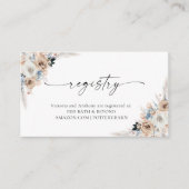 Ivoor en blauw Boho Bloemenregister Kaart (Voorkant)