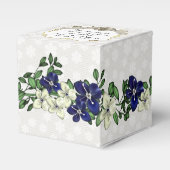 Ivoor- en blauw-Floral-bruiloft voor cadeaudoos Bedankdoosjes (Voorkant Zijde)
