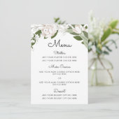 Ivoor en Blush Wedding Sprigs Menu Kaart (Staand voorkant)