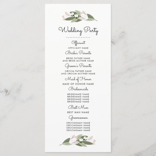 Ivoor en Blush Wedding Springs Programma (Achterkant)