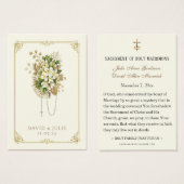 Ivoor en Goud Bruiloft Bloemen Rozenkrans Gebed Ka Visitekaartje (Voorkant /achterkant)