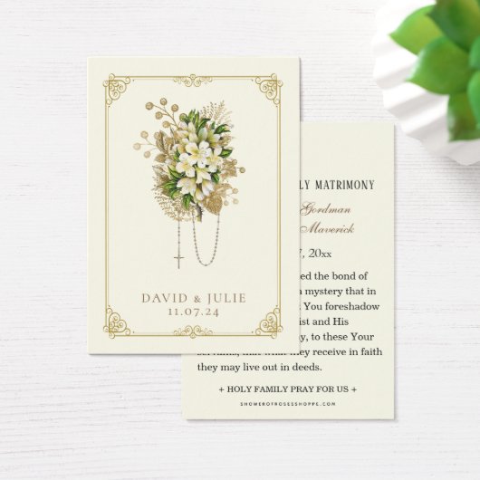 Ivoor en Goud Bruiloft Bloemen Rozenkrans Gebed Ka Visitekaartje (Bureau)