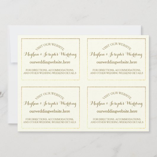 Ivoor en goud bruiloft informatie Kaarten (Voorkant)