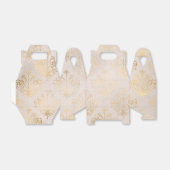 Ivoor en goud grunge vervaagde damast bedankdoosjes (Uitgevouwen)