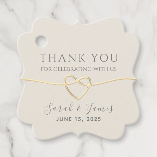 Ivoor en gouden bruiloft bedankt bedankjes labels (Voorkant)
