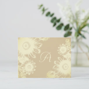 Ivoor en Grijs Bloemen RSVP-Kaart Uitnodiging Briefkaart