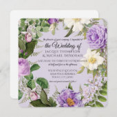 Ivoor en Lavendel Rozen Botanische Bloemen Kaart (Voorkant / Achterkant)