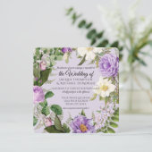 Ivoor en Lavendel Rozen Botanische Bloemen Kaart (Staand voorkant)