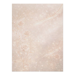 Ivoor en rosegoud accentueren bloemen AI-kunst Perfect Poster