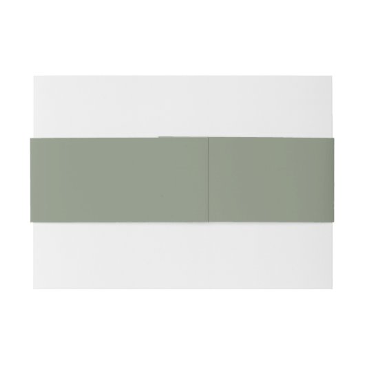 Ivoor en Sage Elegant Eenvoudig Monogram Bruiloft Uitnodigingen Wikkel (Achterkant Voorbeeld)