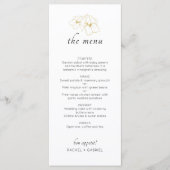 Ivoor en wit | Chic Faux Gold Floral Wedding Menu (Voorkant)