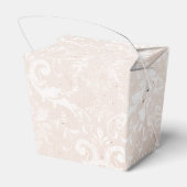 Ivoor en witte grunge vervaagde damast bedankdoosjes (Achterkant)