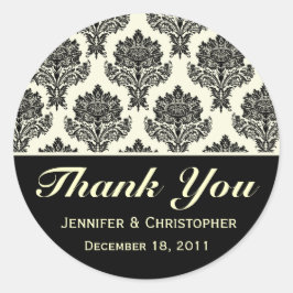 Ivoor en Zwart Damast  Stickers