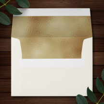 Ivoor Faux Gold Folie Formal 5x7 Envelope