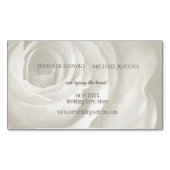 ivoor floral simpel elegant bruiloft met uitzonder visitekaartje magneet (Voorkant)