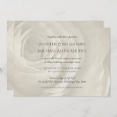 ivoor floral simpel elegant bruiloft uitnodiging (Voorkant / Achterkant)