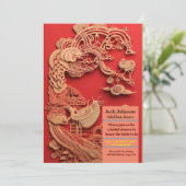 Ivoor Gesneden Phoenix en Phoenix Tree Kaart (Staand voorkant)